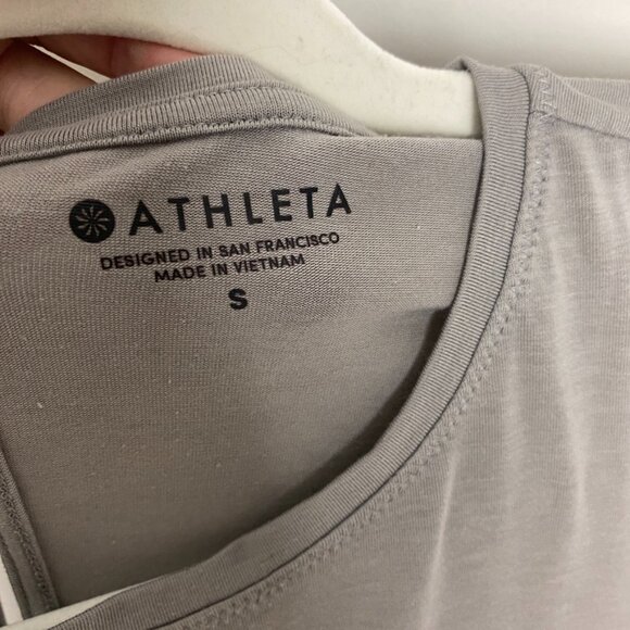 Athleta Essence Open Back Tank Top Taupe Womens Small - Picture 5 of 6